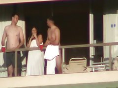 Anal sex utomhus med snygging